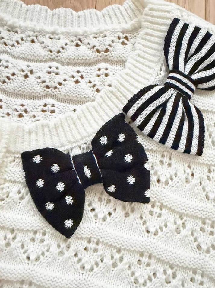 Cute Lolita Bow Decor Polka Dot Versatile Cardigan 9255