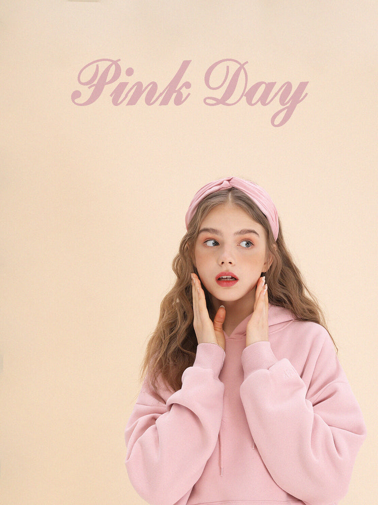 "Seven Day Plan" Letter Embroidery Colorful Basic Pink Orange Loose hoodie BY9191