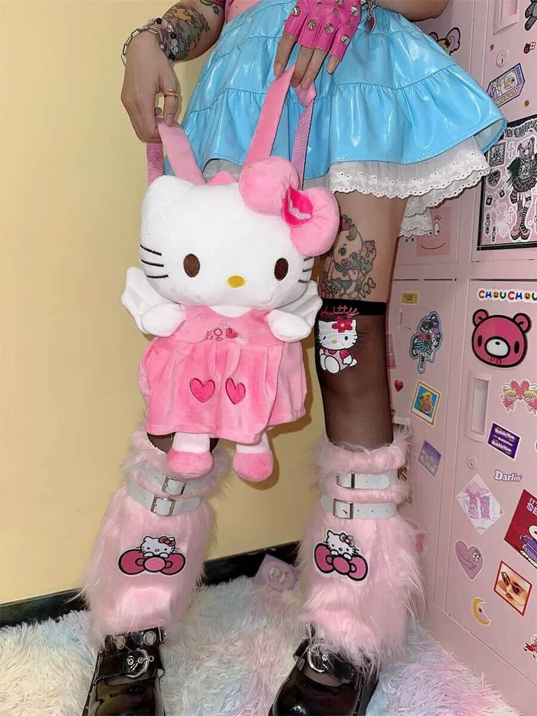 Cute “hello kitty” plush bestie backpack BY8150