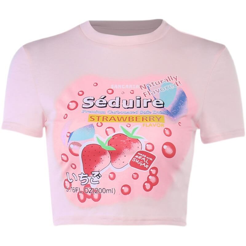 Ins cute strawberry girly croptop BY6171