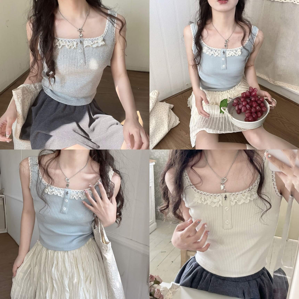 Ins cute angel lace sling vest BY5230