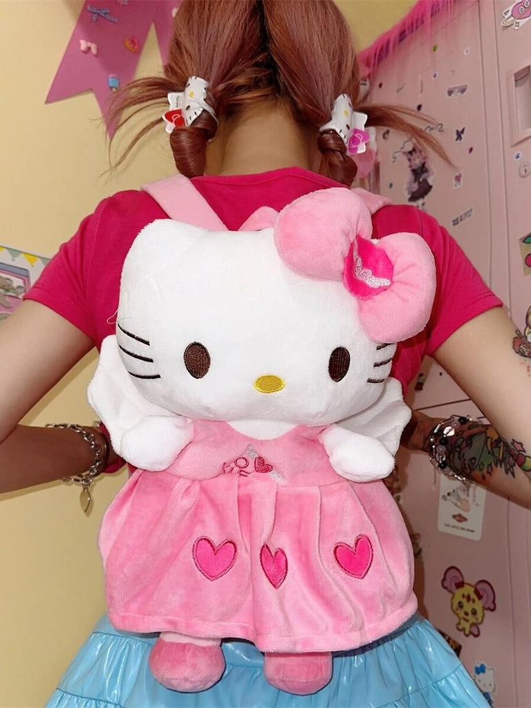 Cute “hello kitty” plush bestie backpack BY8150
