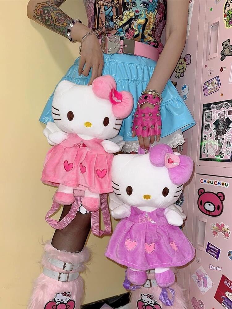 Cute “hello kitty” plush bestie backpack BY8150