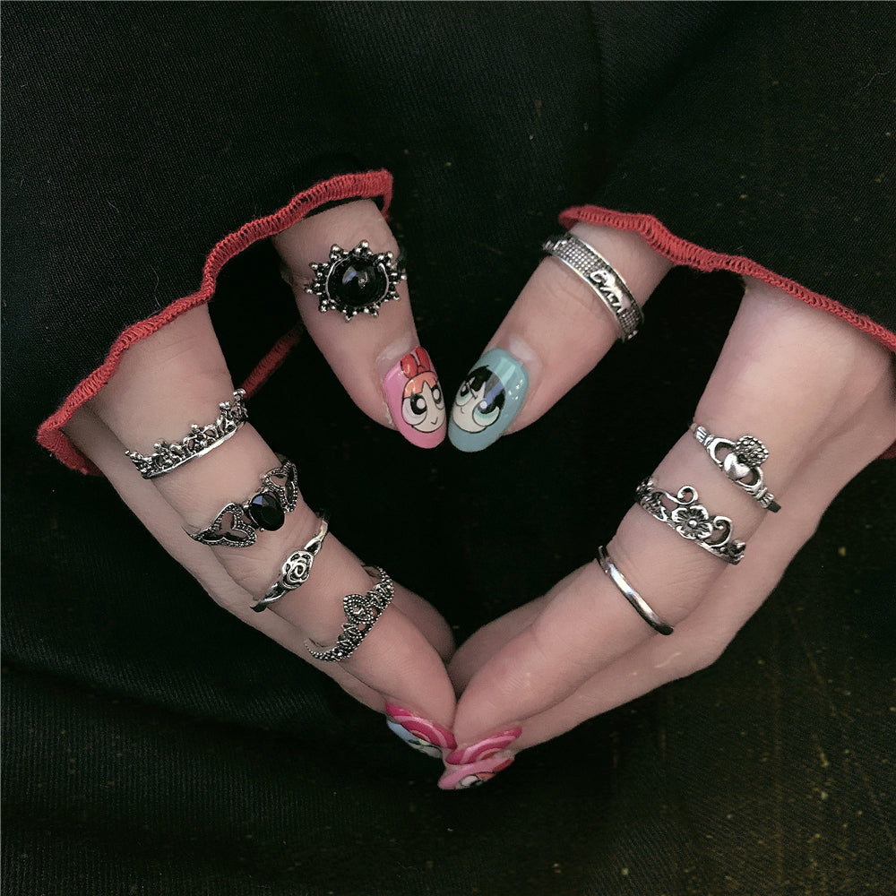 10 PIECES RETRO PUNK RINGS BY19000 | aleeby