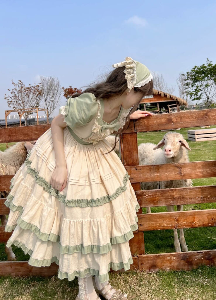 Lolita pastoral OP princess Short Sleeve Dress BY1098