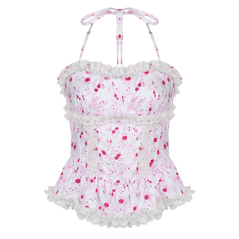 Pure sexy girl small floral lace sling vest BY4099