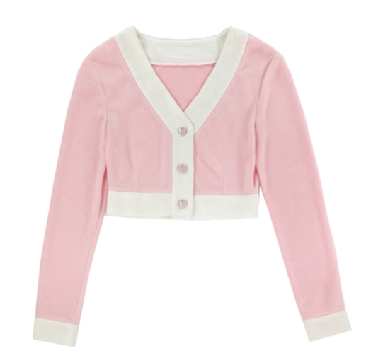 Spring berry fruit Barbie love knitted suit cardigan skirt by9081