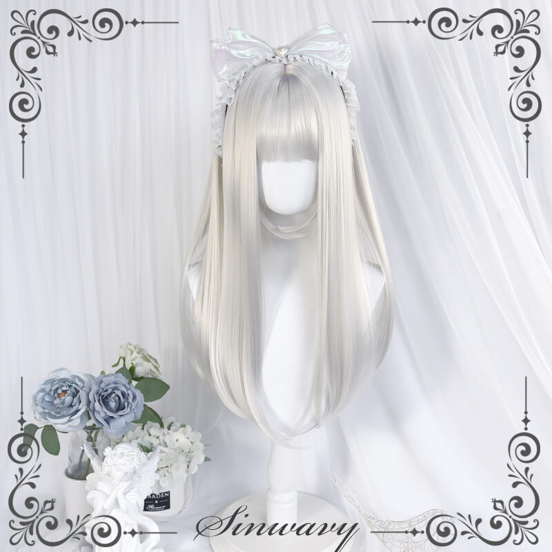 Pure white natural Lolita wig BY5002