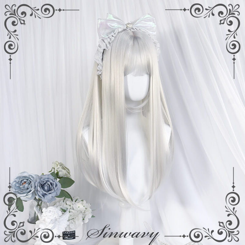 Pure white natural Lolita wig BY5002