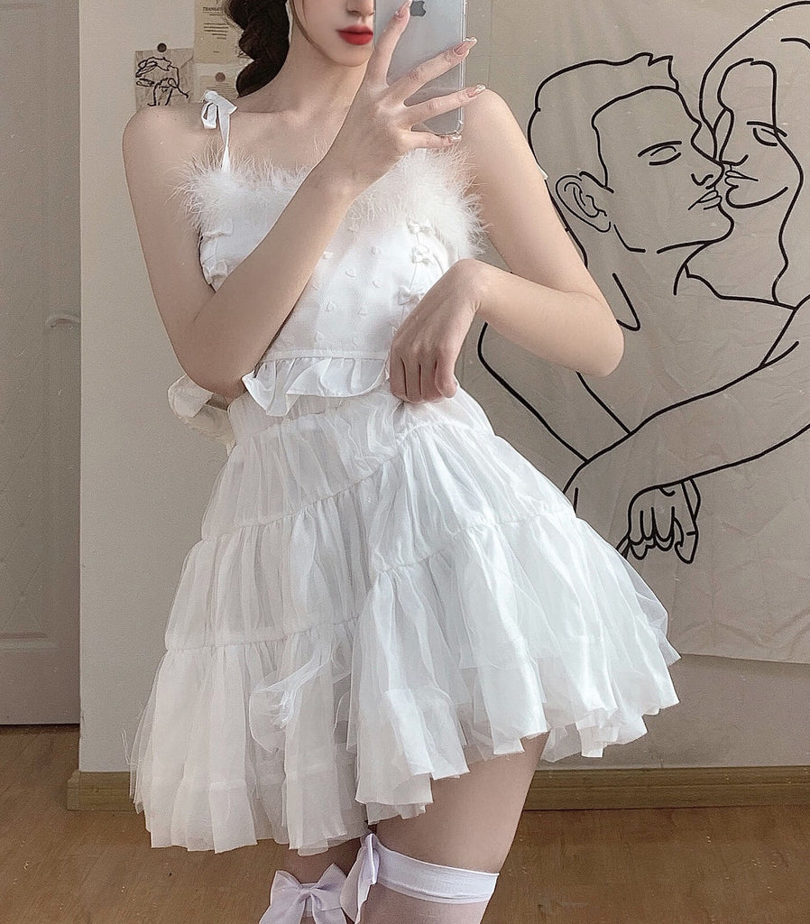 Japanese cute lace mesh princess skirt BY4086