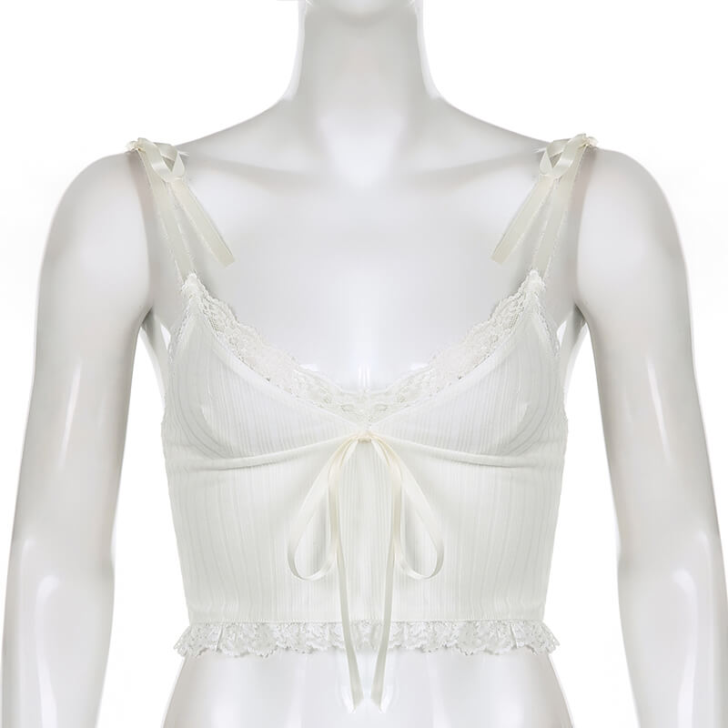 Sexy Spice Girl slim suspender white bow vest BY6004