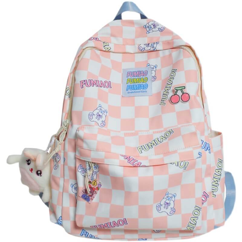 Original niche cute checkerboard Backpack BY9031