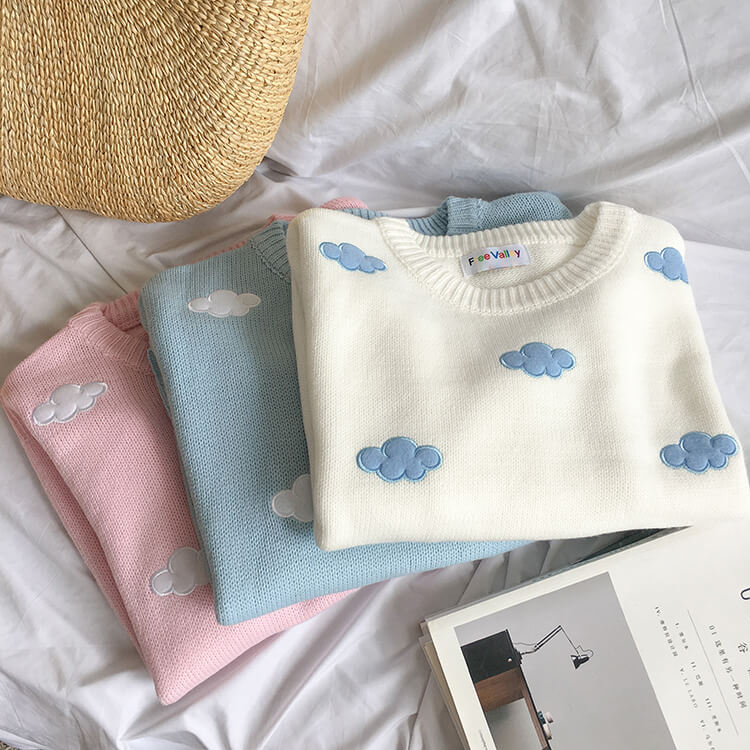 3 COLORS KOREAN CLOUDS KNIT SWEATER BY21188