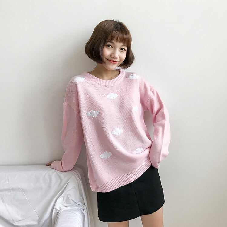 3 COLORS KOREAN CLOUDS KNIT SWEATER BY21188