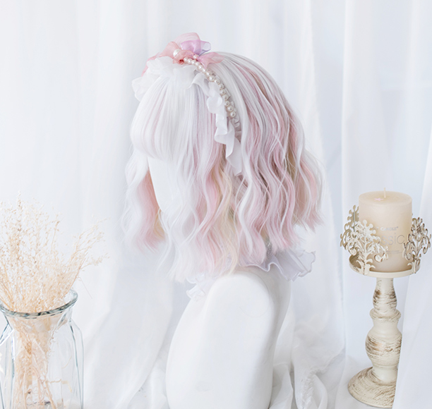 ICE CREAM MACARON SHORT CURLY WIG BY31126