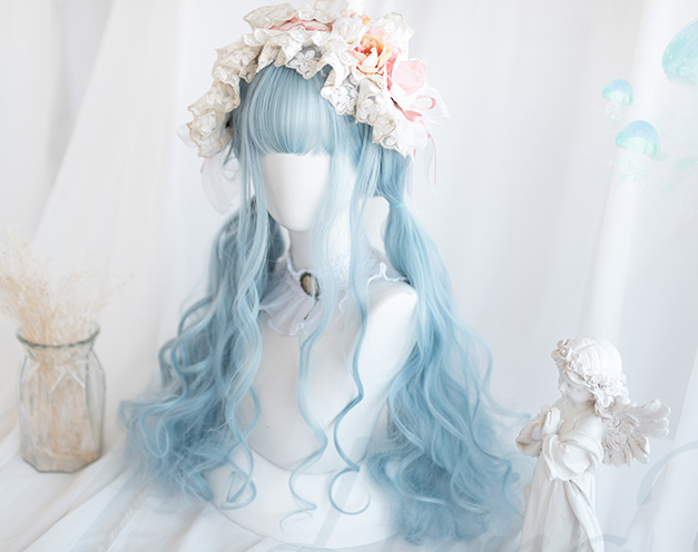 BLUE LONG CURLY WIG BY31128