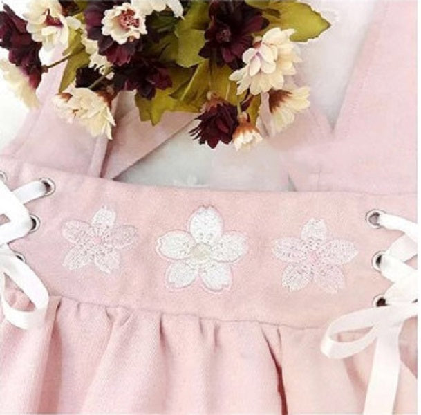 JAPANESE CHERRY BLOSSOM EMBROIDERY HALTER SKIRT BY61087