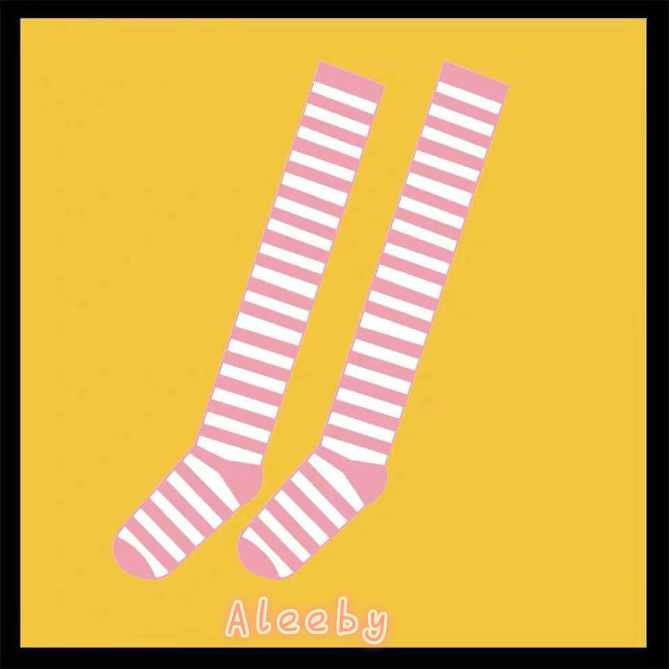 JAPANESE COS STRIPED KNEE SOCKS BY64024