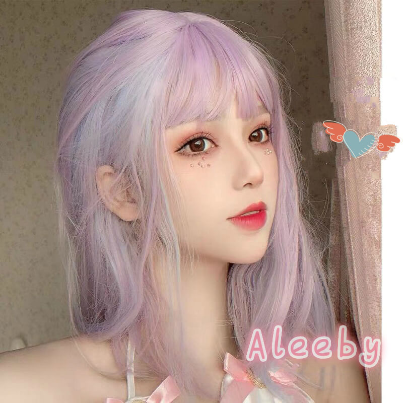 ALEEBY LOLITA PURPLE PINK BLUE MIXTURE DAILY SHORT STRAIGHT WIG BY31172