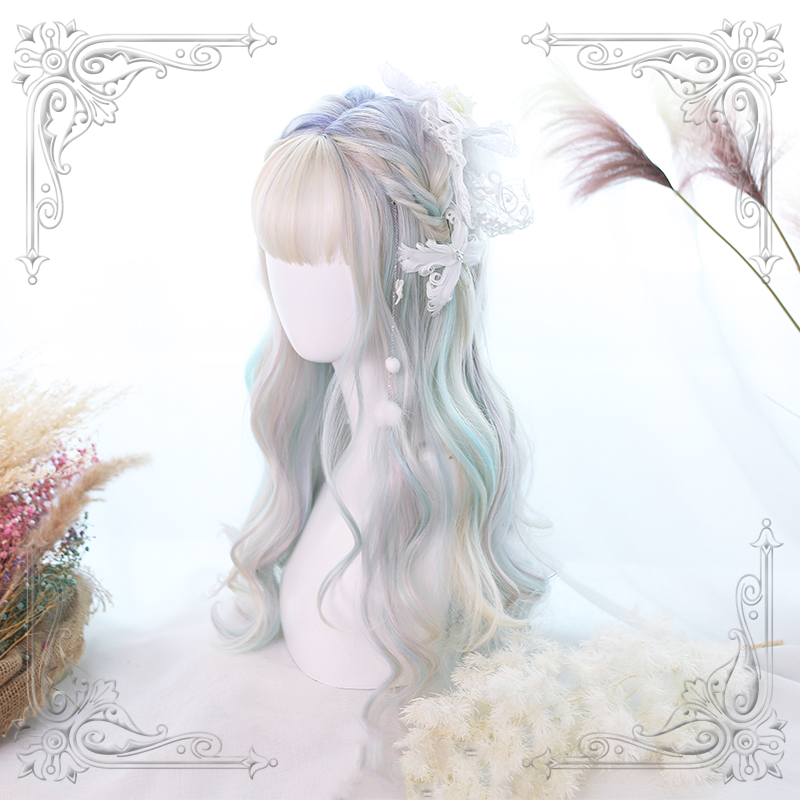 Aurora color pick dyed long curly wig by0993