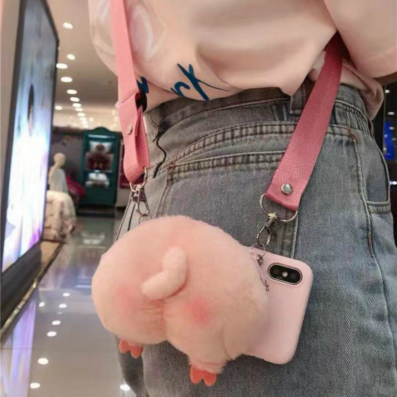 CUTE PIGGY VELVET IPHONE CASE