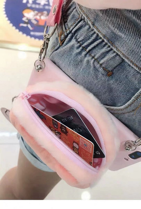CUTE PIGGY VELVET IPHONE CASE