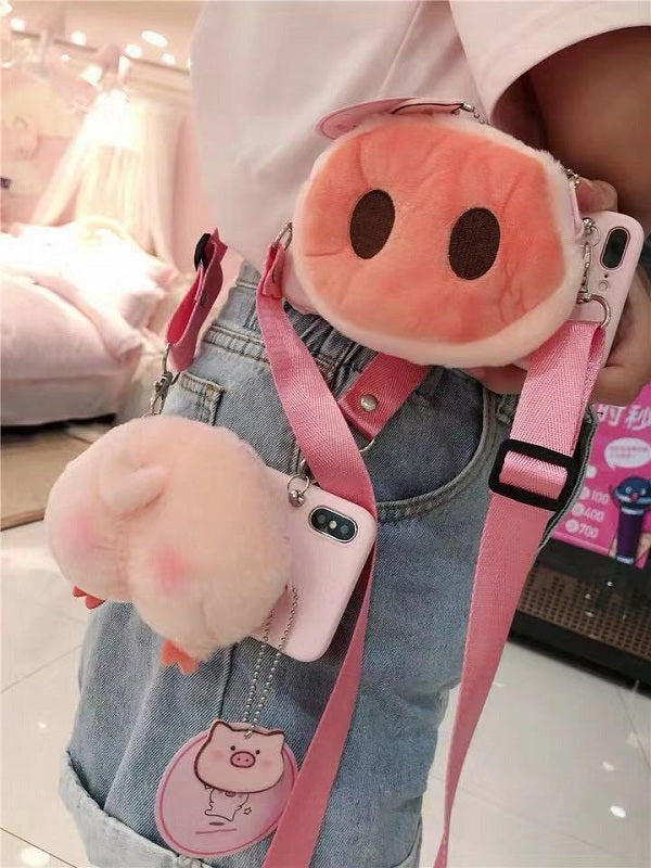 CUTE PIGGY VELVET IPHONE CASE
