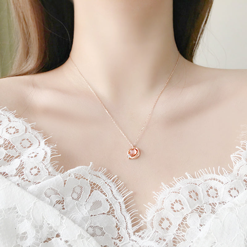 CUTE PINK PLANET NECKLACE