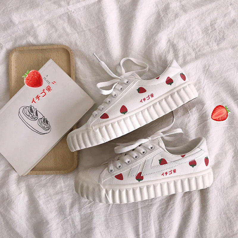 CUTE STRAWBERRY CANVAS SHOES BY81011