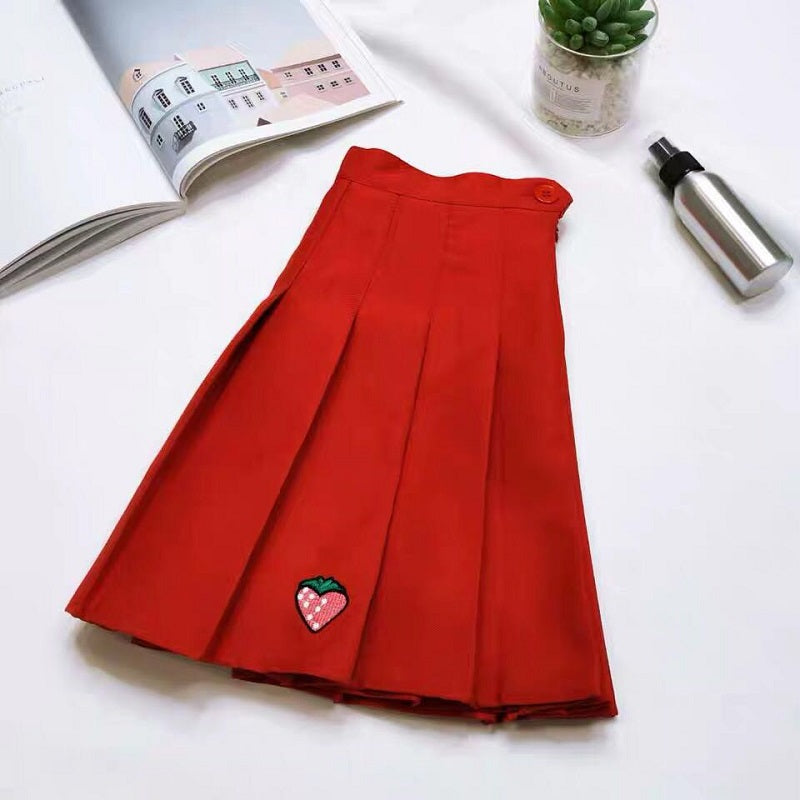 CUTE STRAWBERRY PLEATED SKIRT BY61003