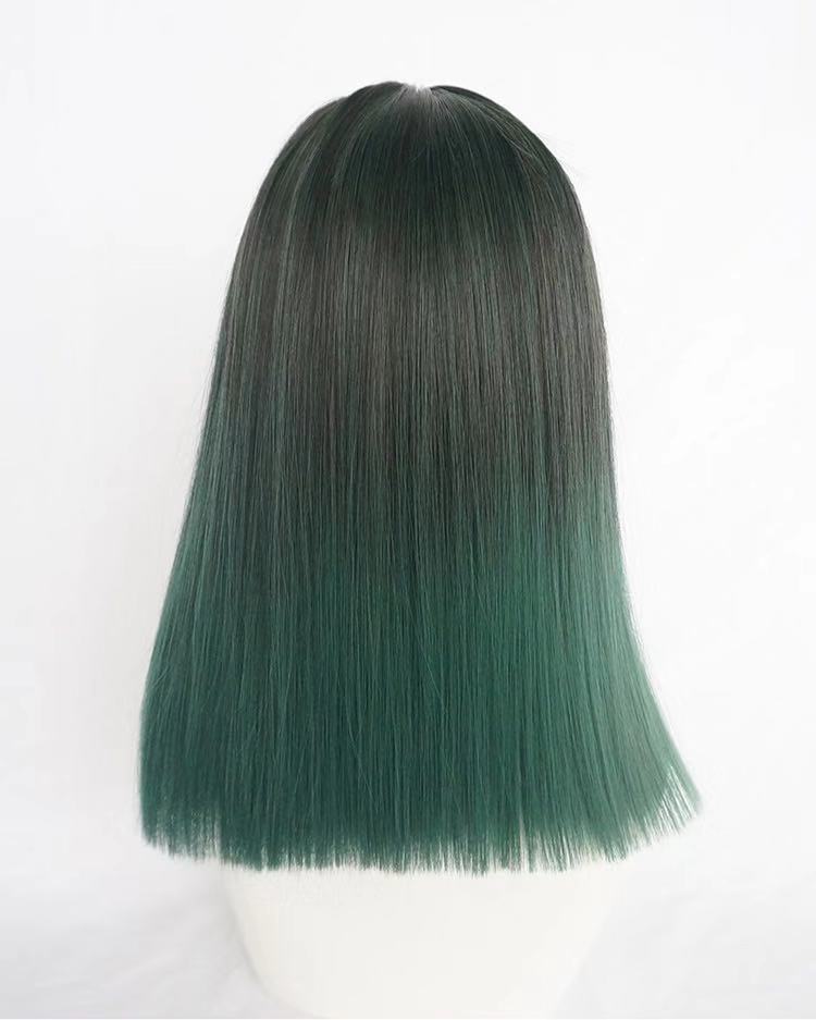 DARK GREEN MEDIUM LONG STRAIGHT WIG BY31153