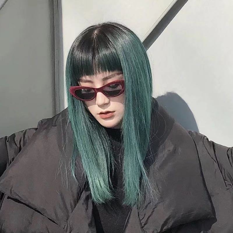 DARK GREEN MEDIUM LONG STRAIGHT WIG BY31153