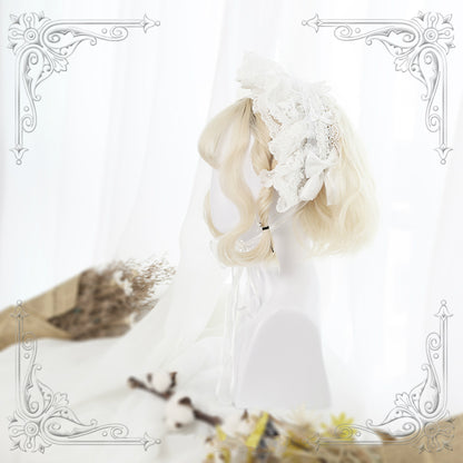 HARAJUKU LOLITA MILK WHITE SHORT CURLS WIG BY31013