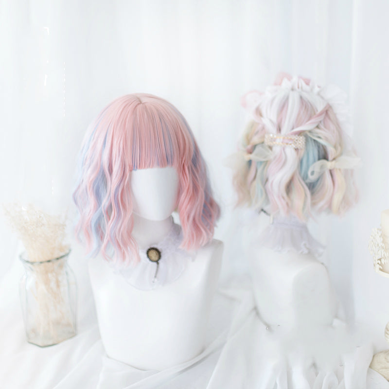 ICE CREAM MACARON SHORT CURLY WIG BY31126