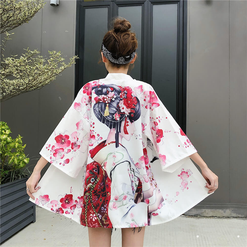 JAPANESE RETRO RED-CROWNED CRANE PRINT SHIRT BY98053
