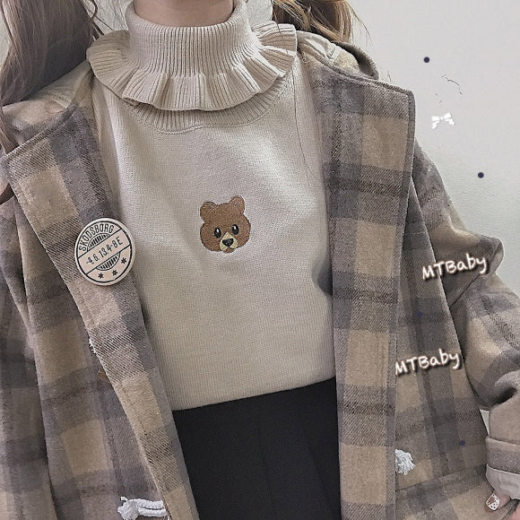 3 COLORS JAPANESE CUTE BEAR KNIT SWEATER BY21038