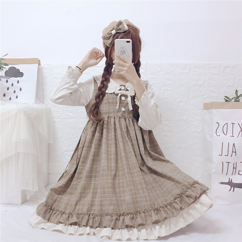 JAPANESE SWEET FAKE TWO PIECES DRESS BY71177