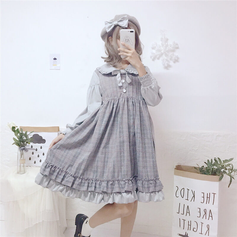 JAPANESE SWEET FAKE TWO PIECES DRESS BY71177