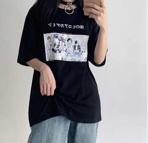 JAPANESE COMIC PRINT SHORT SLEEVE T-SHIRT BY22340 | aleeby