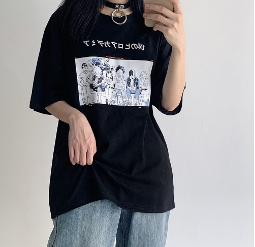 JAPANESE COMIC PRINT SHORT SLEEVE T-SHIRT BY22340