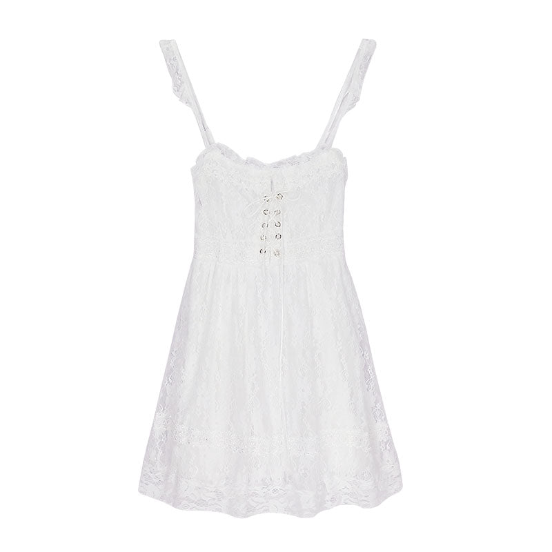 JAPANESE WHITE LACE SLING DRESS BY71043