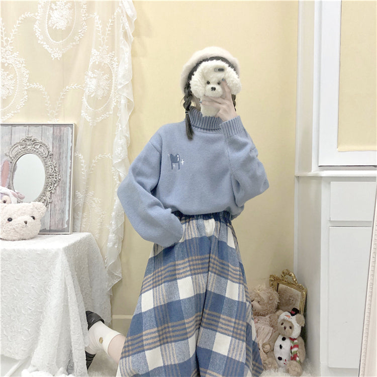 JAPANESE WOOL PLAID MID-LENGTH SKIRT BY63133