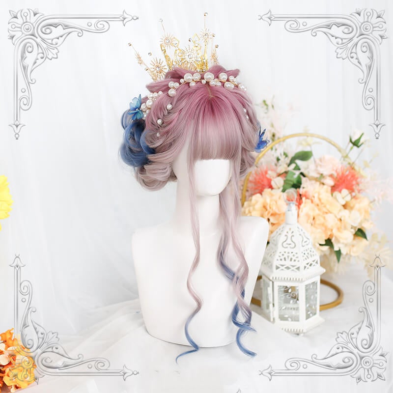 Japanese gradient long curly wig BY0990