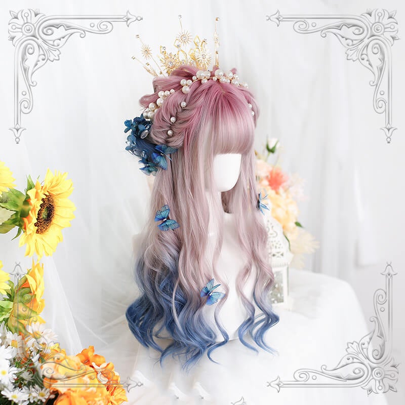 Japanese gradient long curly wig BY0990