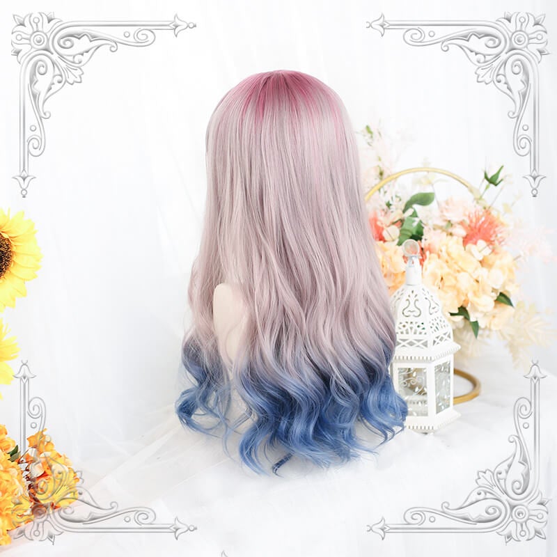 Japanese gradient long curly wig BY0990