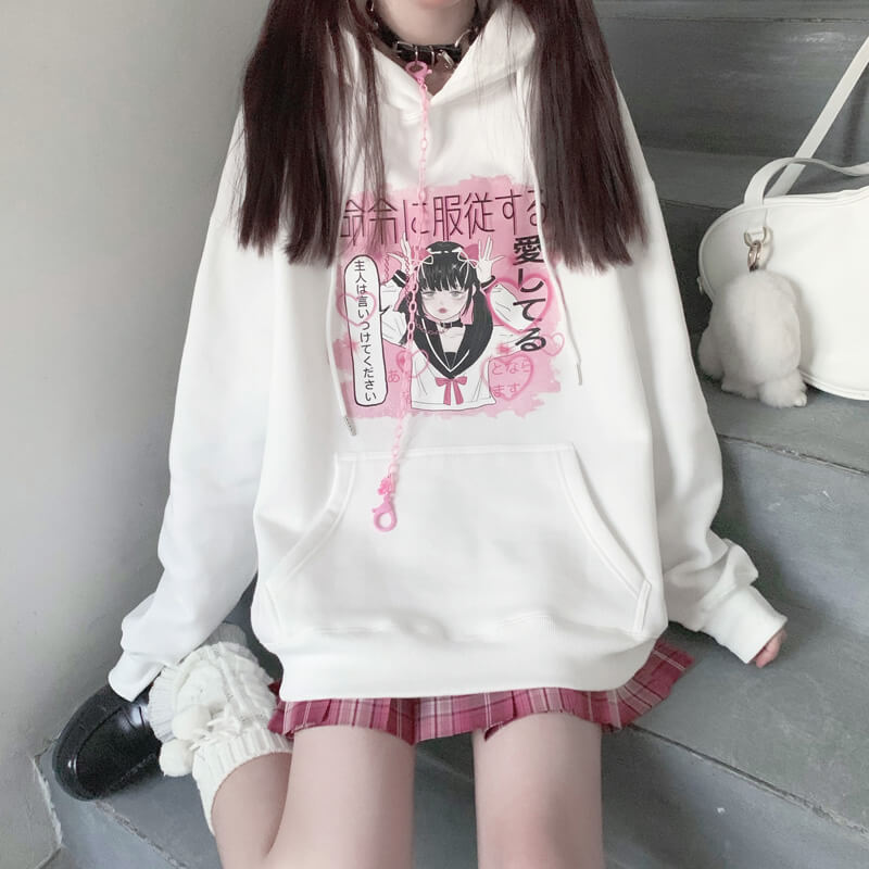 Japanese original lovely sweet vitality girl hooded with velvet BY900031