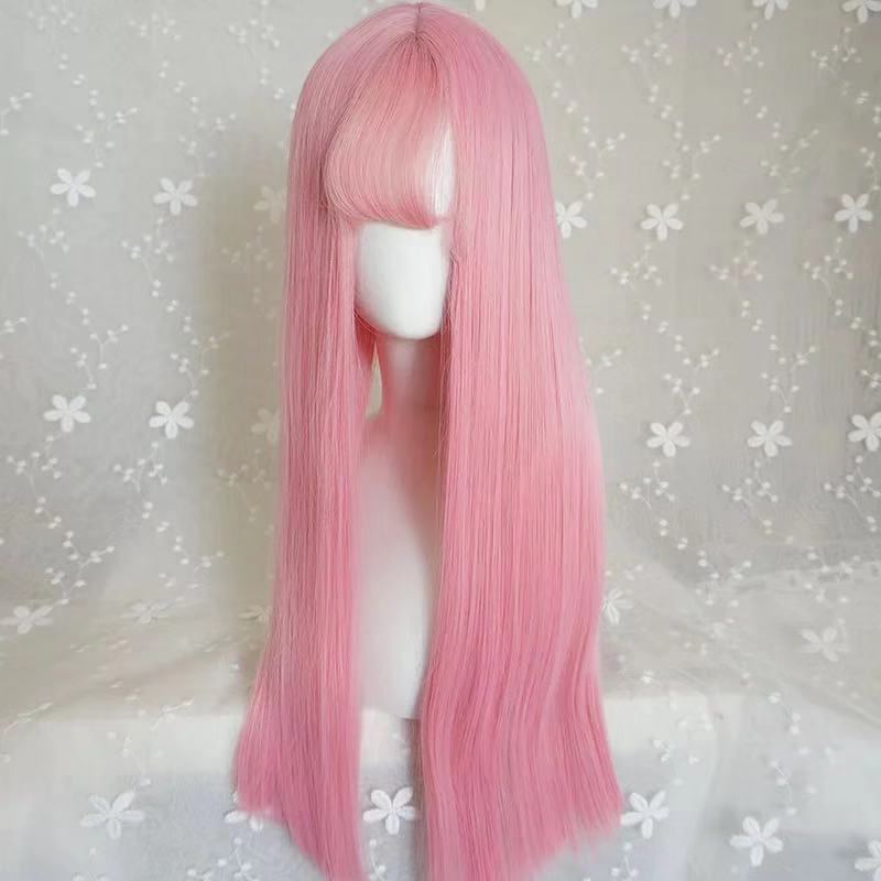 LOLITA AIR BANGS PINK LONG STRAIGHT WIG BY31067