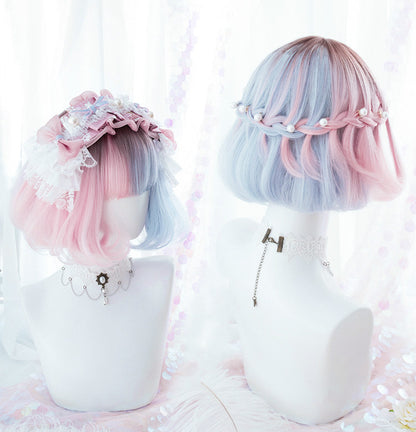 LOLITA BLUE PINK GRADIENT BOBO WIG BY31997