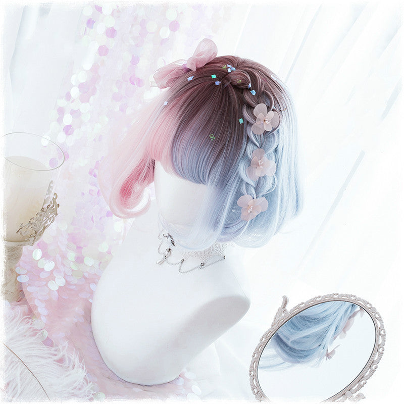 LOLITA BLUE PINK GRADIENT BOBO WIG BY31997