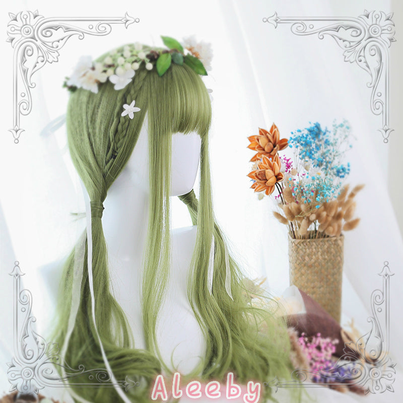 LOLITA GREEN LONG CURLY WIG BY31075